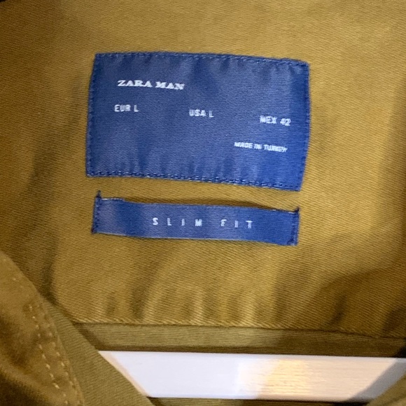 Zara Men’s Large Mustard Colour Suede Button Up Shirt - Picture 3 of 3